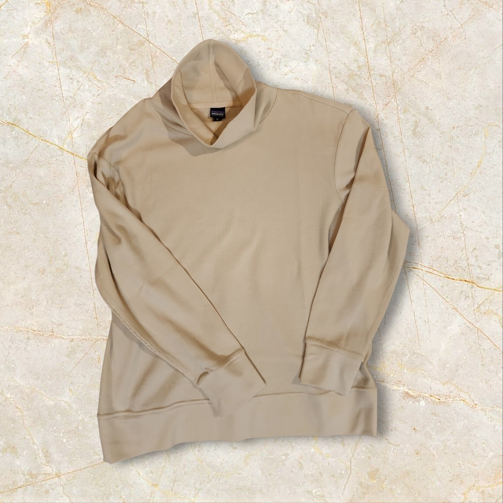 Patagonia Cream Funnel Neck Sweater